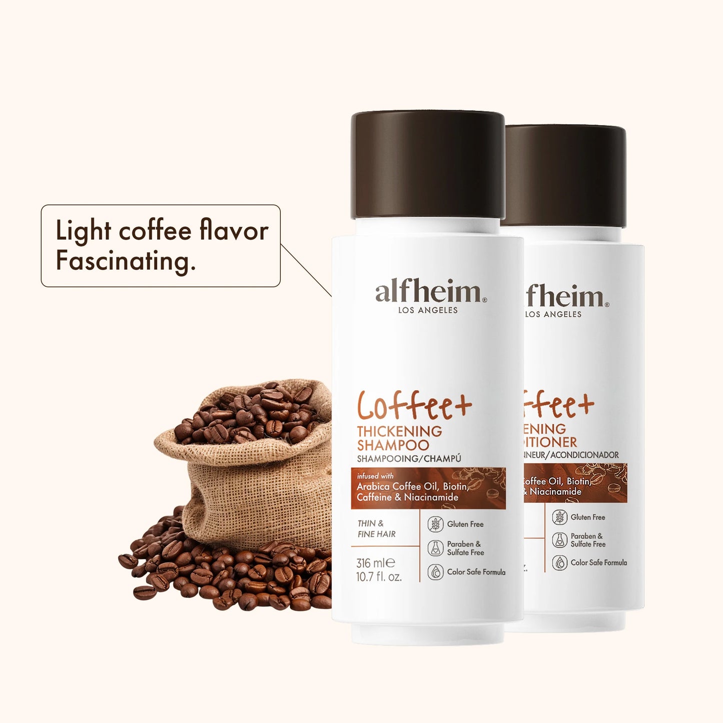 Coffee+ Thickening Shampoo & Conditioner – Volume & Shine
