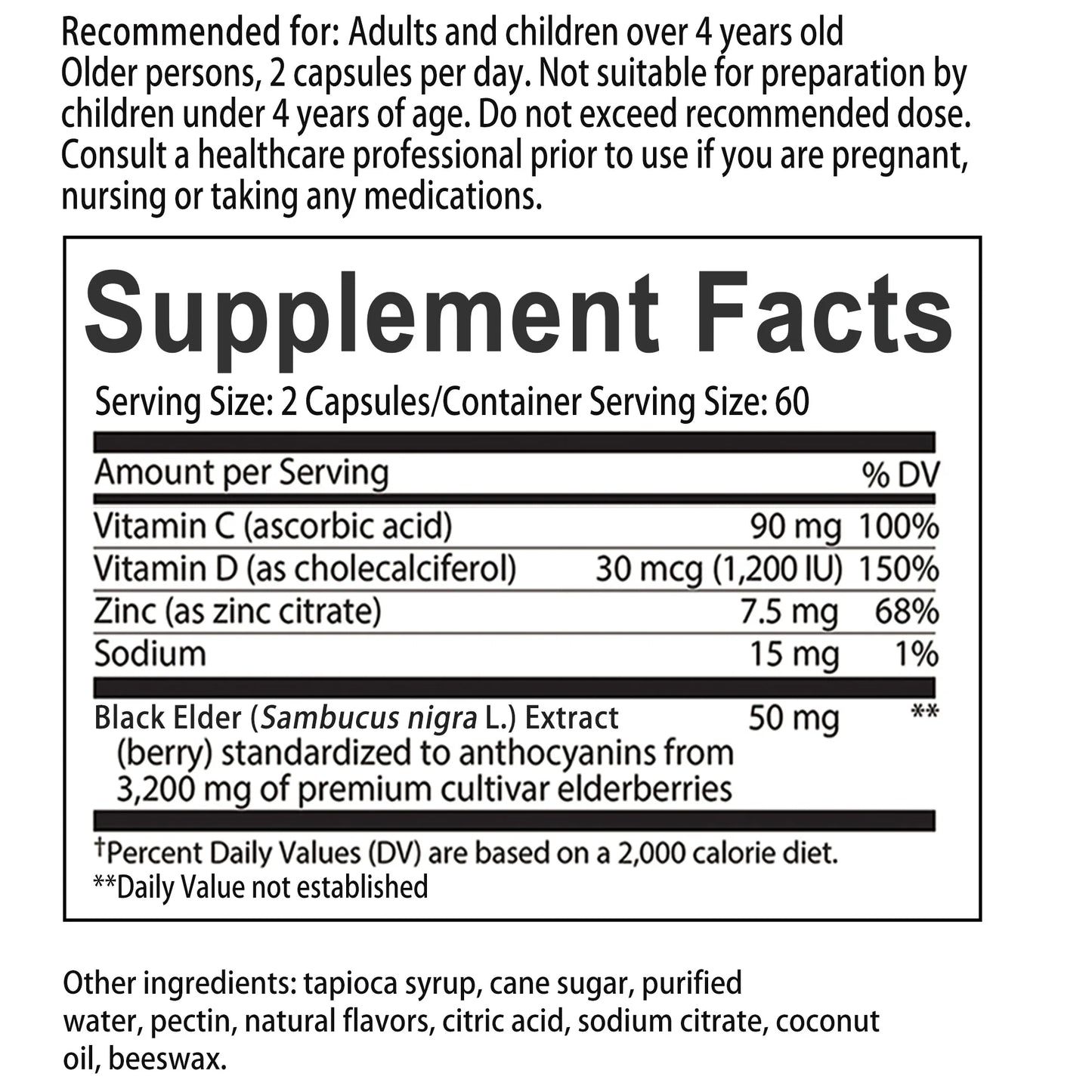 Elderberry Capsules (120) – Immune & Antioxidant Support