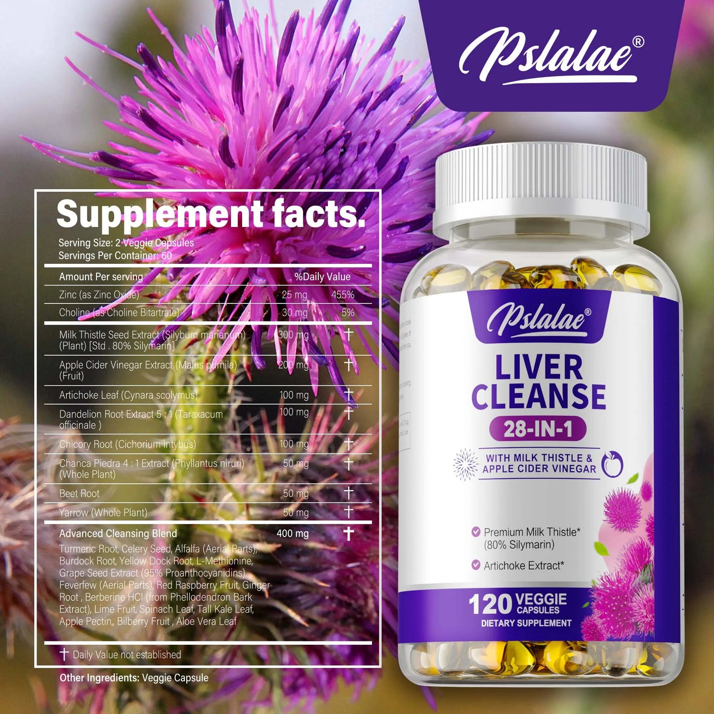 Liver Cleanse Detox Capsules – 28-in-1 Formula with Dandelion & Artichoke
