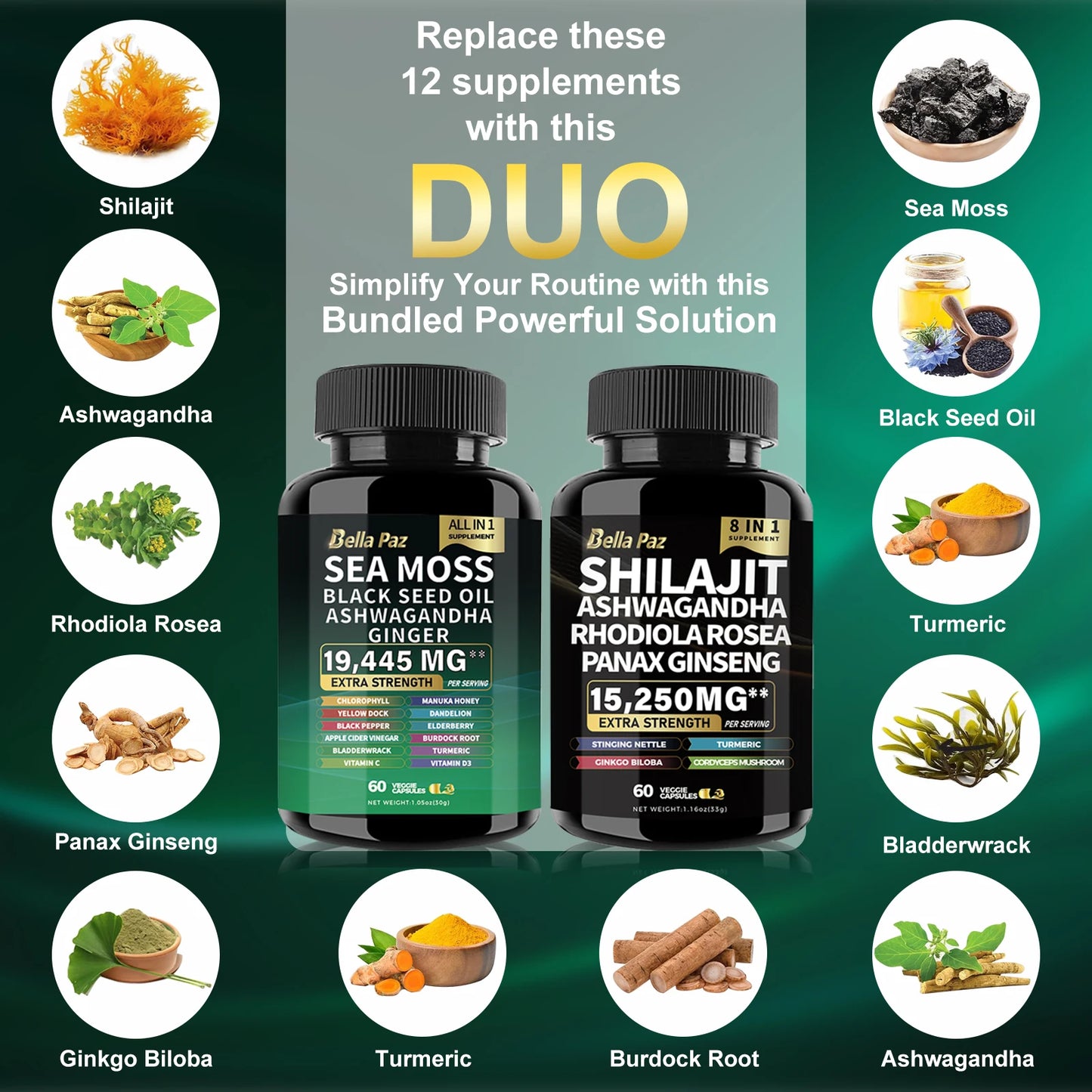 BellaPaz Herbal Supplement Bundle (2 Bottles)