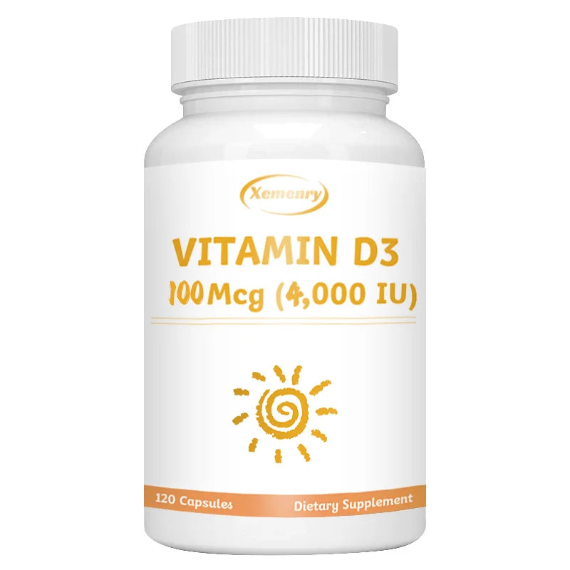 Vitamin D3 4000IU Capsules - Healthy Muscle Function, Support Immune Health, Strong Bones and Teeth - 120 Capsules