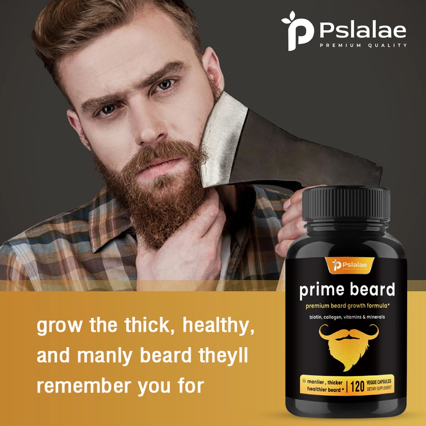 Beard Growth Vitamins – Biotin & Saw Palmetto for Thick, Healthy Beard