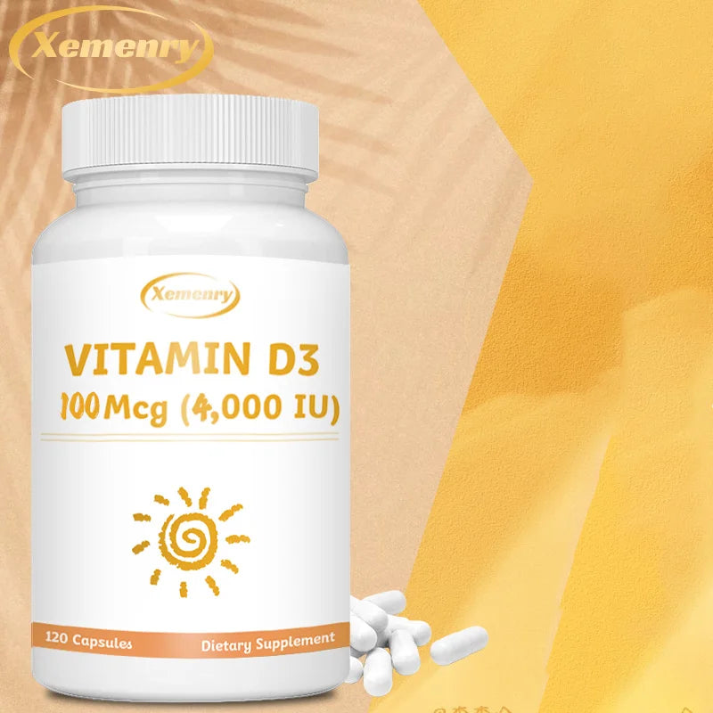 Vitamin D3 4000IU Capsules - Healthy Muscle Function, Support Immune Health, Strong Bones and Teeth - 120 Capsules