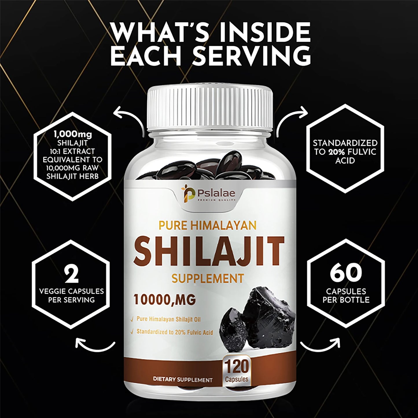 Shilajit Capsules – Detox, Nutrient Absorption & Stress Relief (120)