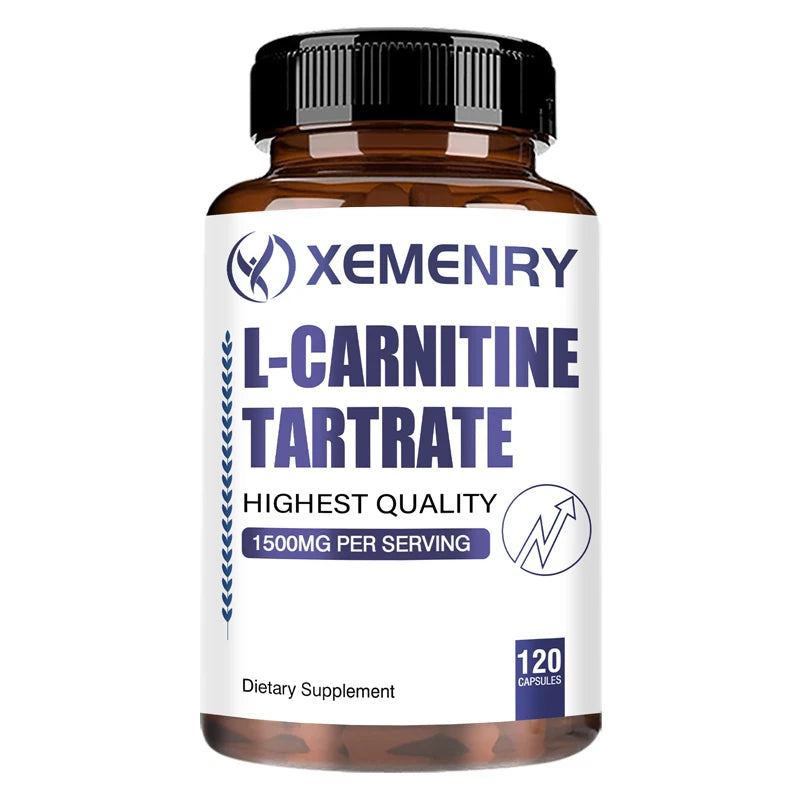 L-Carnitine Tartrate Supplement - Boosts Natural Energy, Supports Metabolism and Relieves Fatigue - 120 Capsules