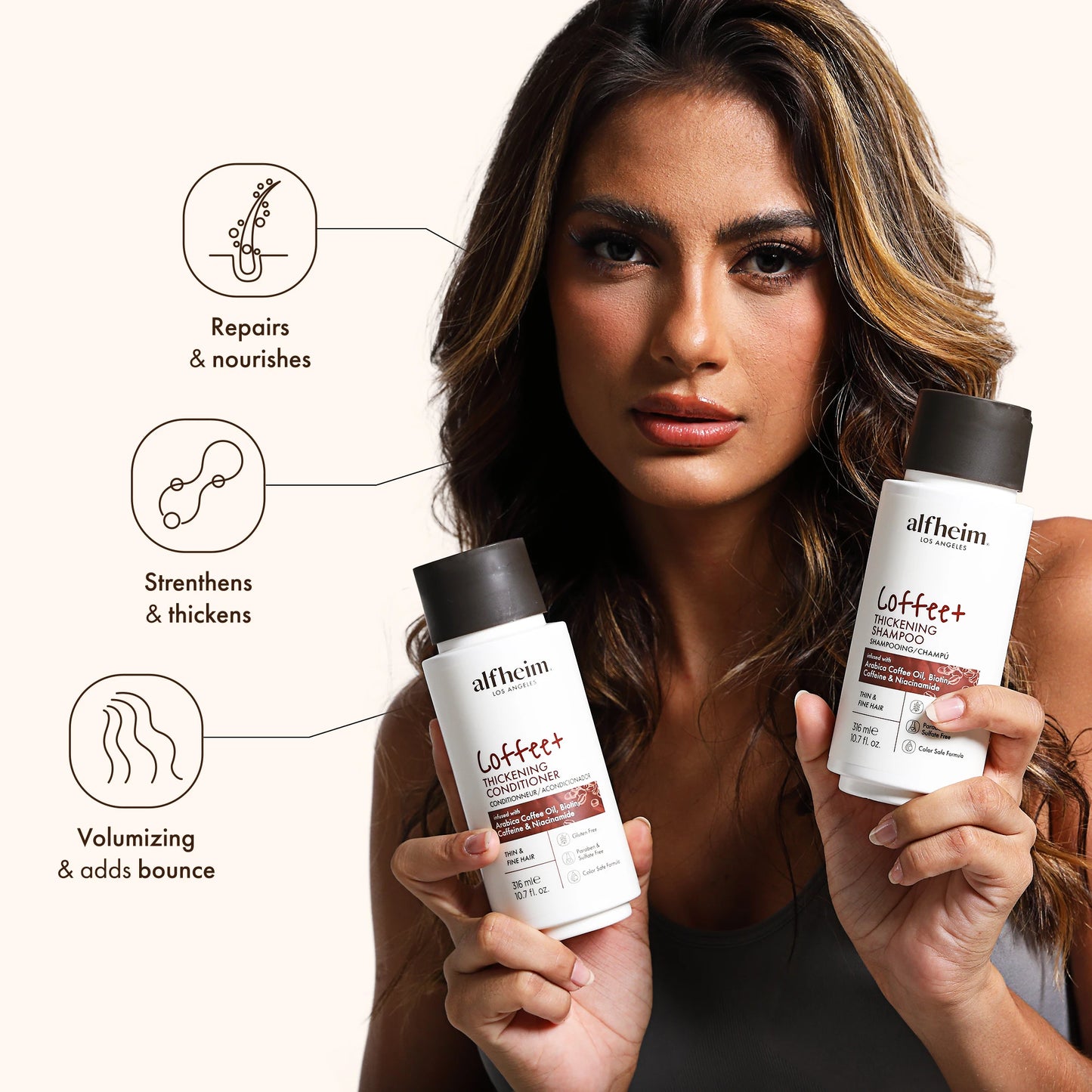Coffee+ Thickening Shampoo & Conditioner – Volume & Shine
