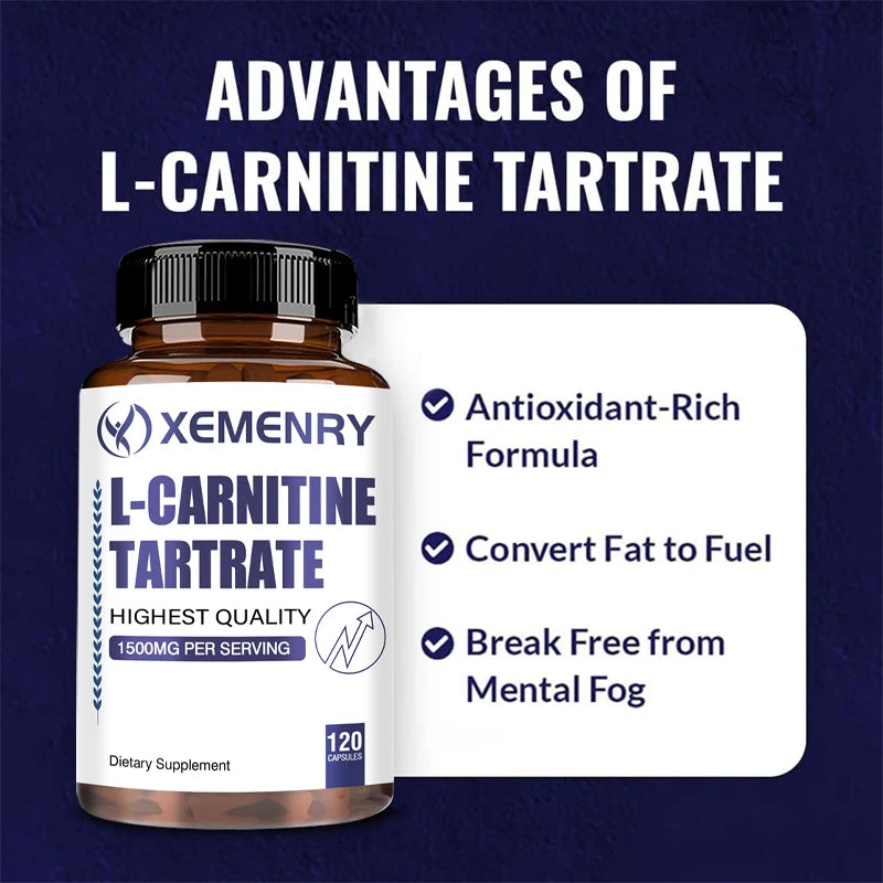 L-Carnitine Supplement – Energy & Metabolism (120 Caps)