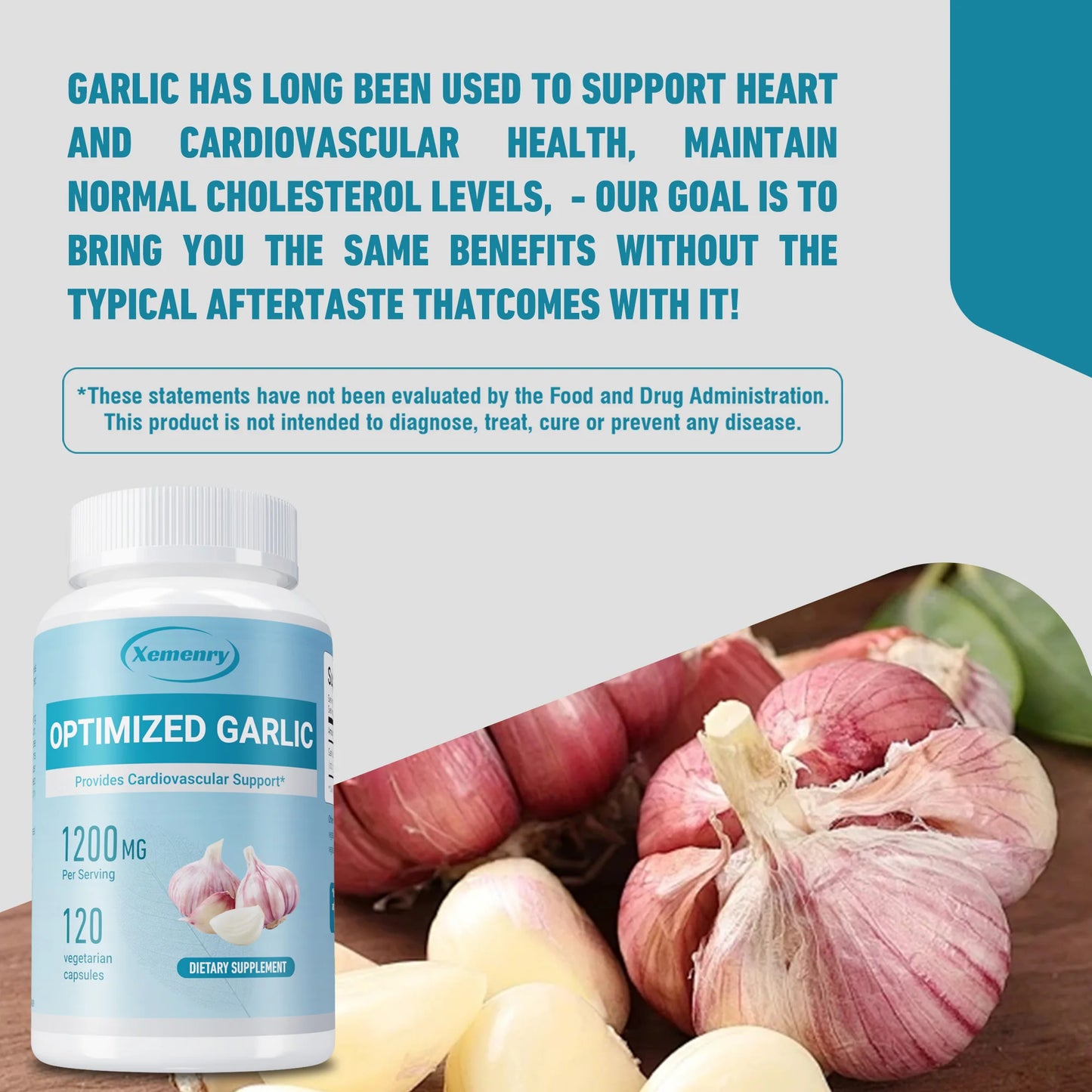 Optimized Garlic Supplement – Cholesterol, Heart & Immune Support