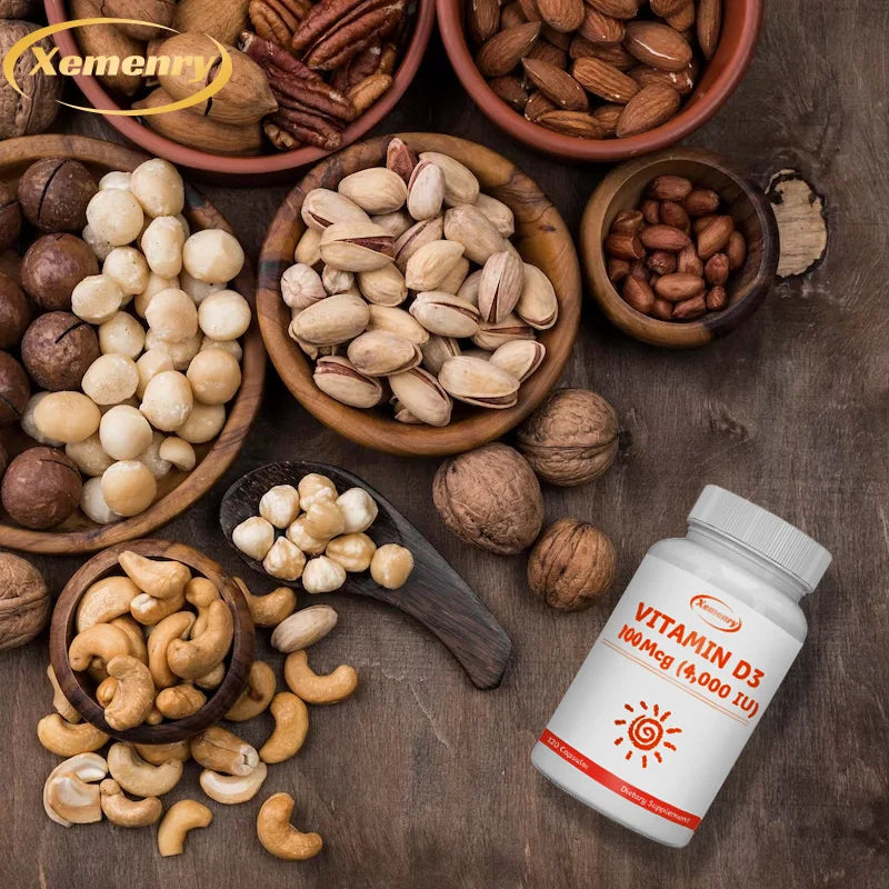 Vitamin D3 4000IU Capsules - Healthy Muscle Function, Support Immune Health, Strong Bones and Teeth - 120 Capsules