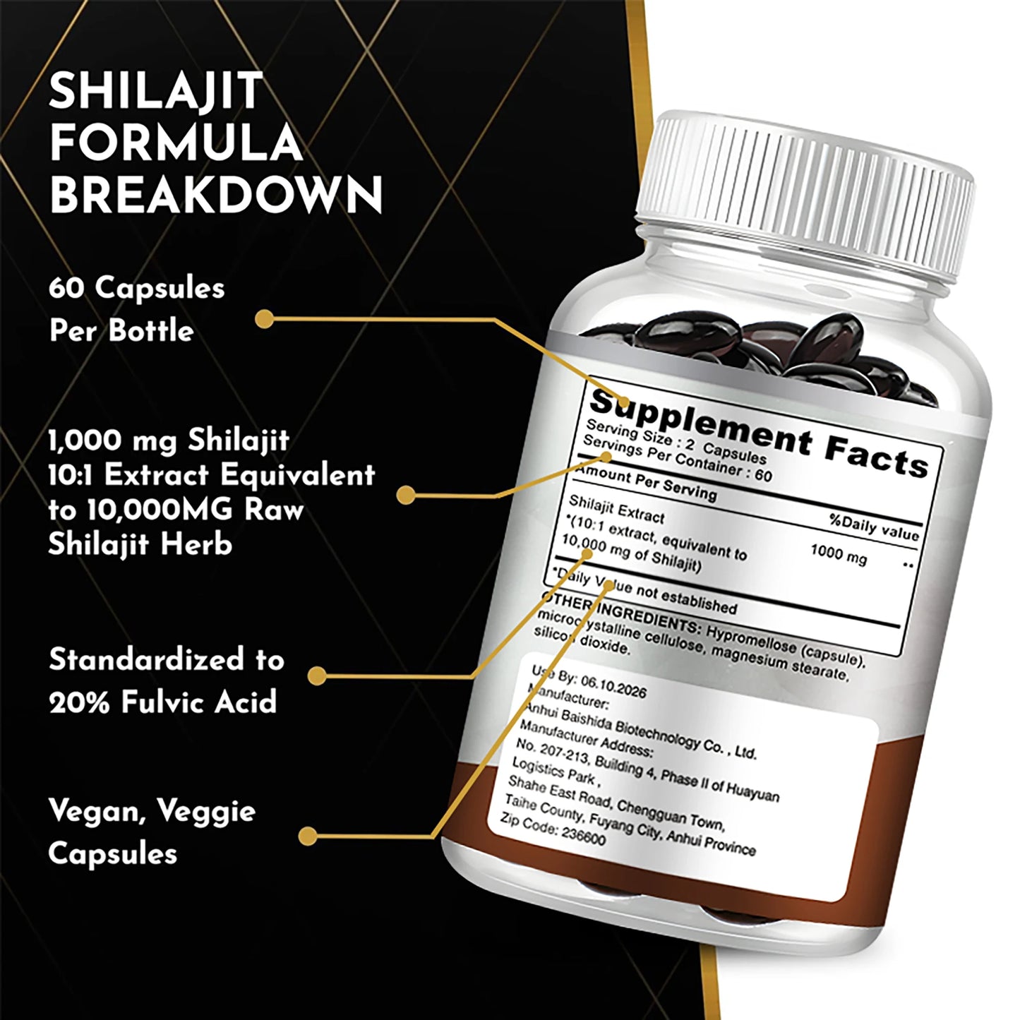 Shilajit Capsules – Detox, Nutrient Absorption & Stress Relief (120)