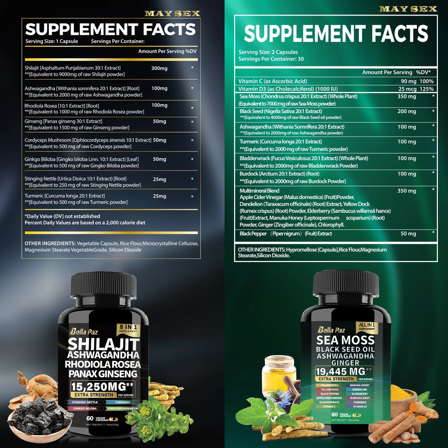 BellaPaz Herbal Supplement Bundle (2 Bottles)