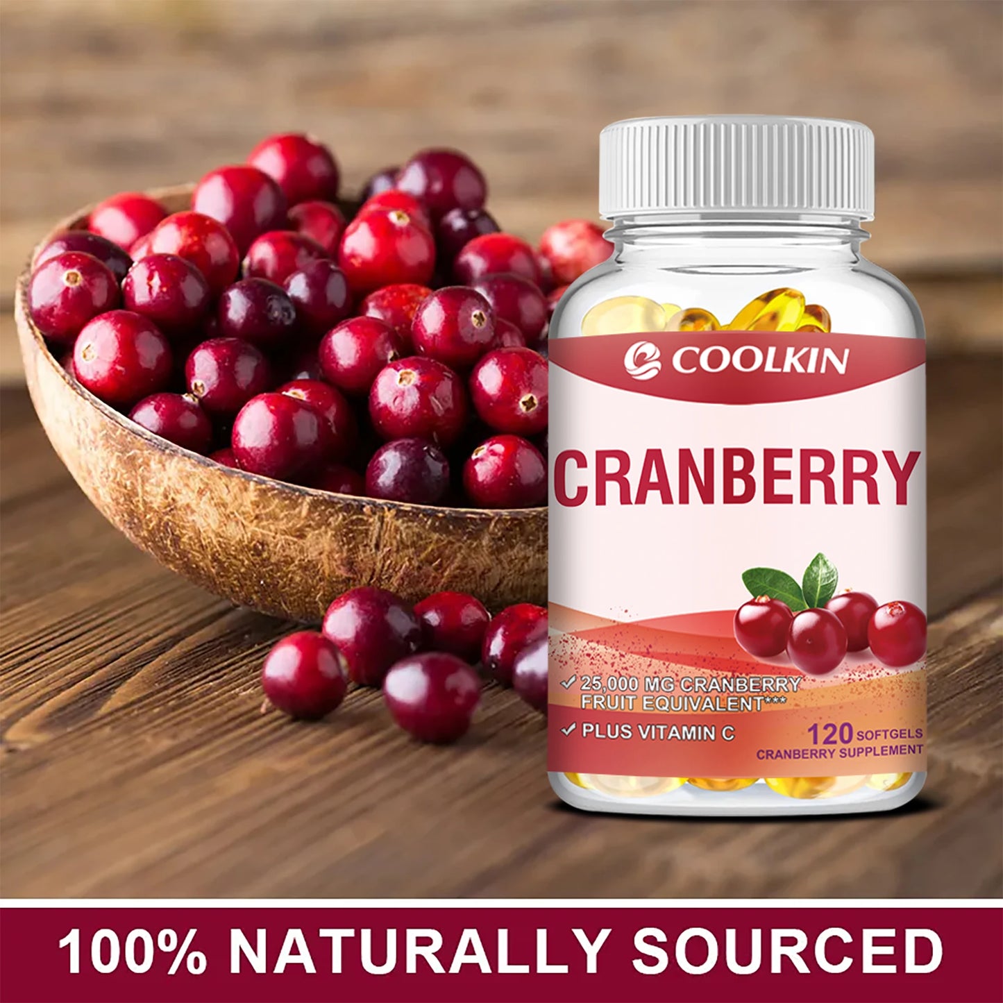 Cranberry + Vitamin C Supplement – Urinary & Kidney Health (120)
