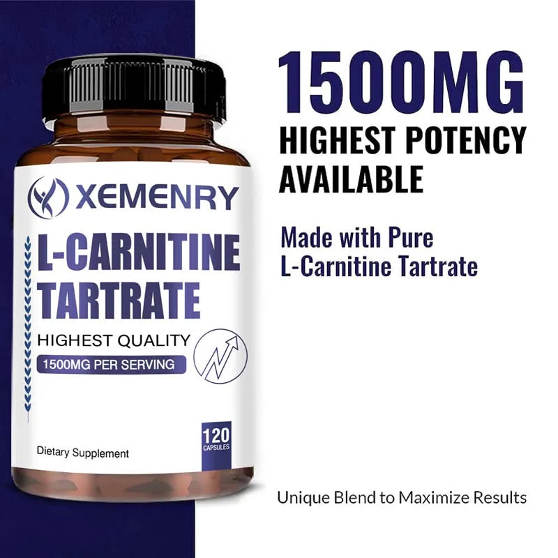 L-Carnitine Supplement – Energy & Metabolism (120 Caps)