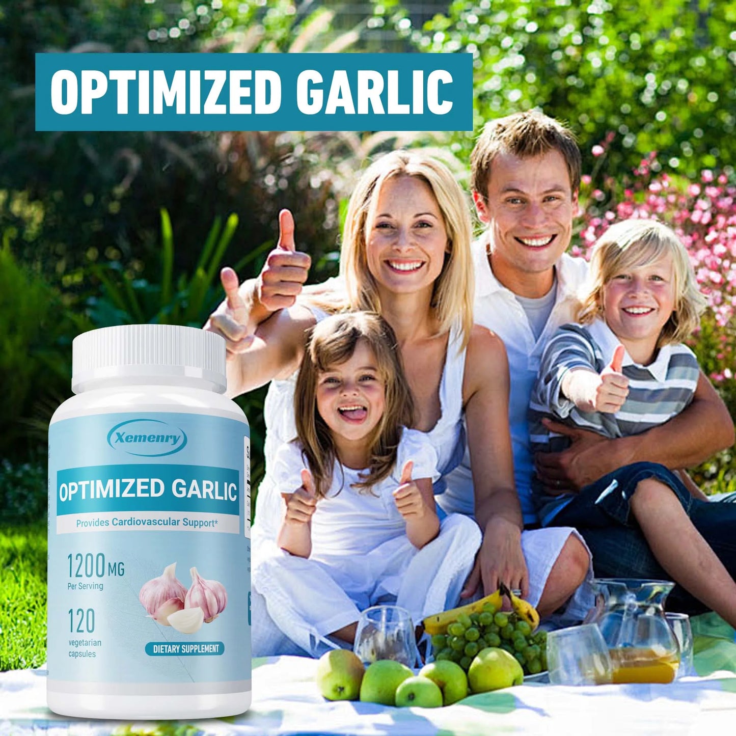 Optimized Garlic Supplement – Cholesterol, Heart & Immune Support