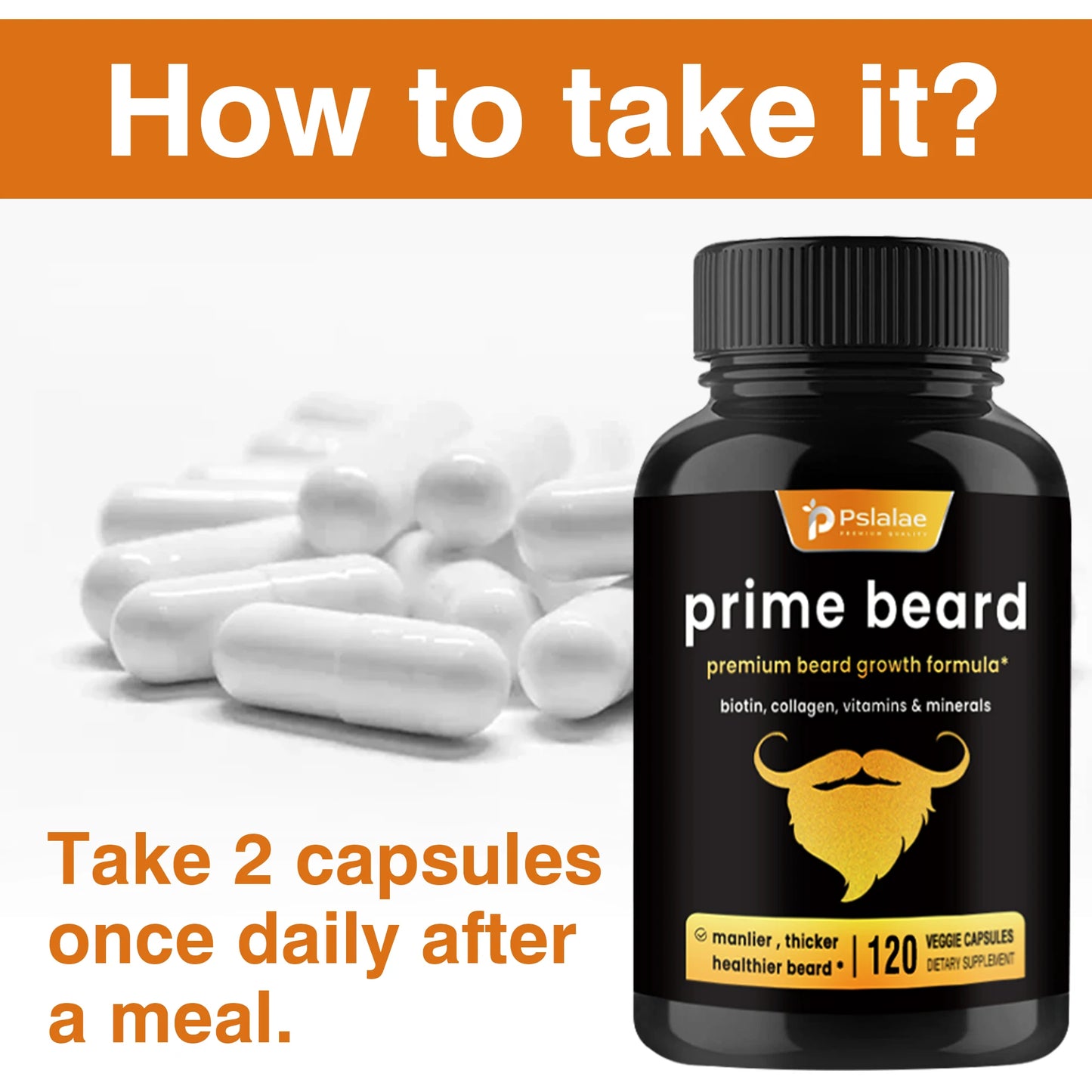 Beard Growth Vitamins – Biotin & Saw Palmetto