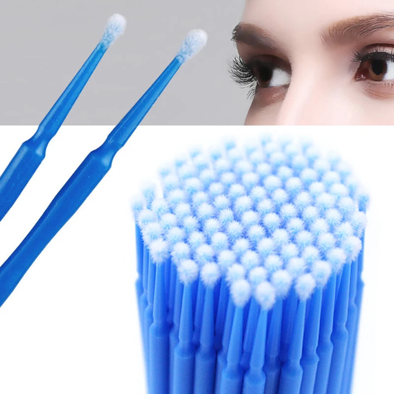 100PCS Eyelash Cleaning Swabs – Lash Extension & Glue Remover Tools