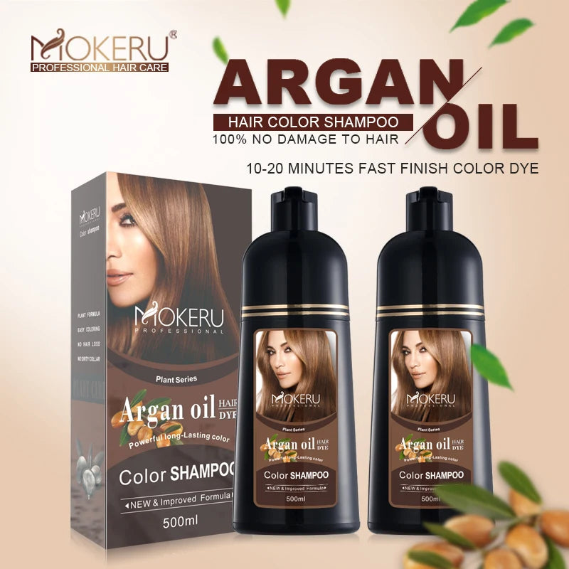 Mokeru Argan Hair Dye – Moisturizing Brown Shampoo