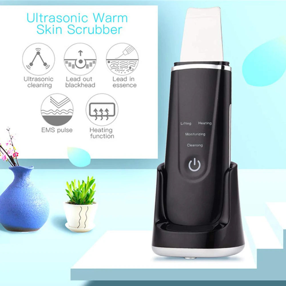 Wireless Ultrasonic Skin Scrubber – Hot Compress & Pore Care