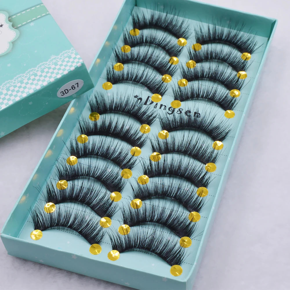 10 Pairs 3D False Eyelashes Natural