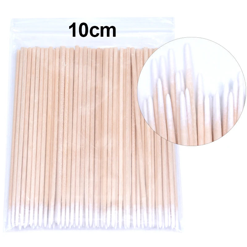 100PCS Eyelash Cleaning Swabs – Lash Extension & Glue Remover Tools