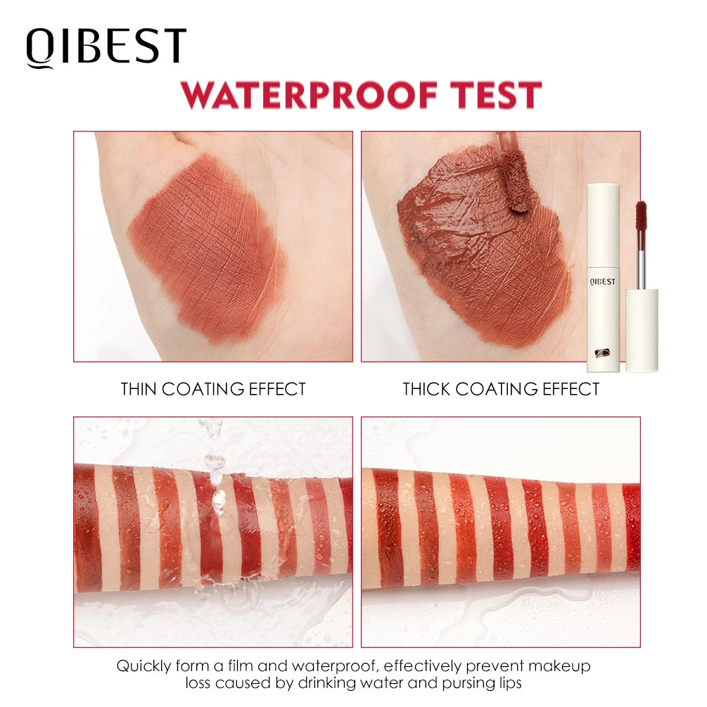 QIBEST 8 Colors Matte Lip Gloss – Waterproof Lip Tint