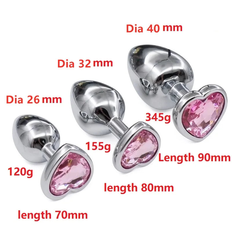Crystal Metal Anal Beads Plug Set