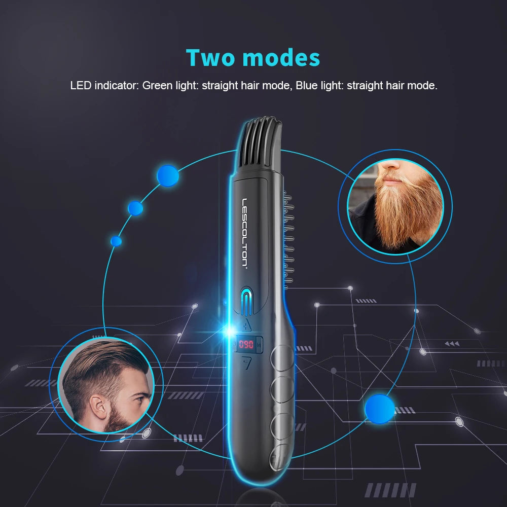 Wireless Beard Straightener Comb – Heated Styling Brush