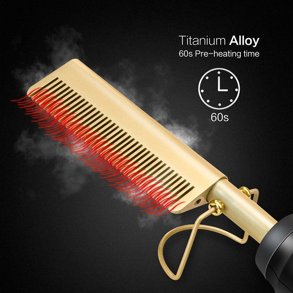 Heating Hot Comb – Electric Hair Straightening Brush