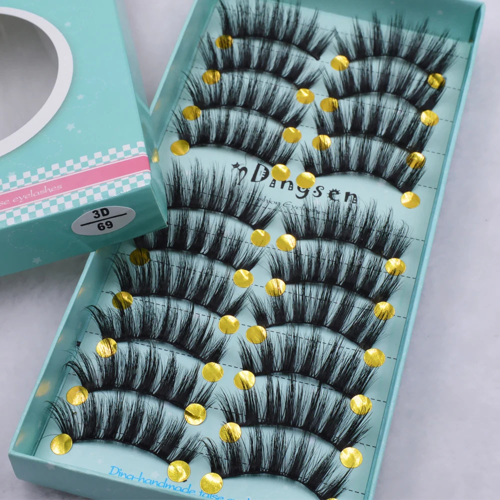 10 Pairs 3D False Eyelashes Natural
