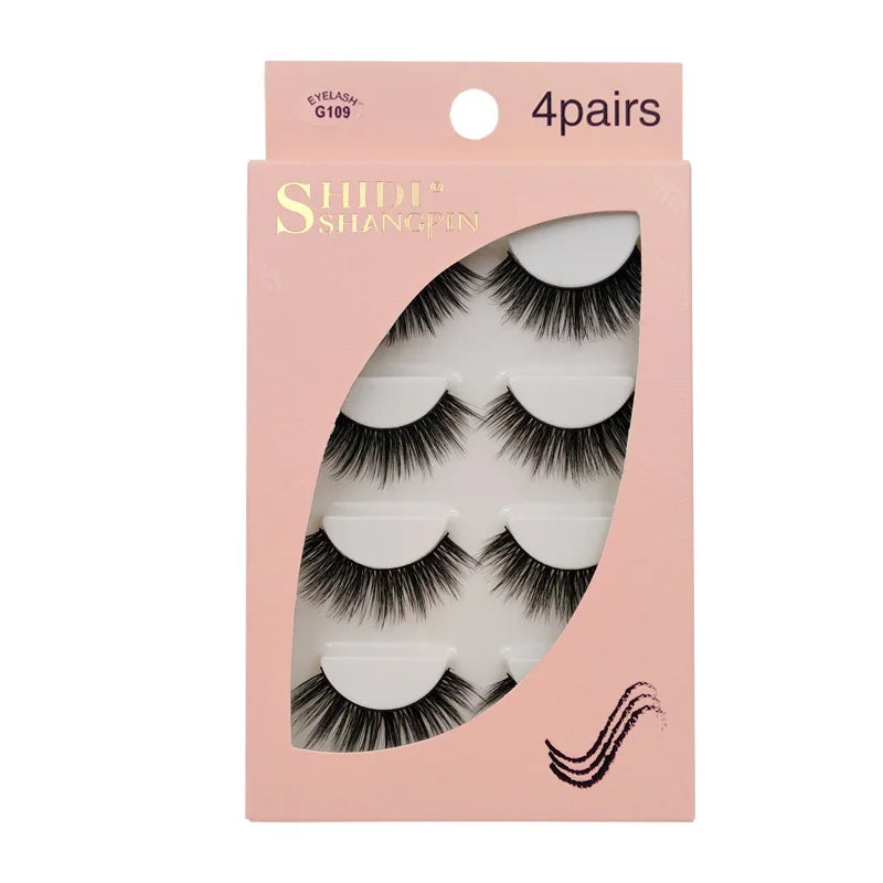 3D Mink False Eyelashes – 4 Pairs