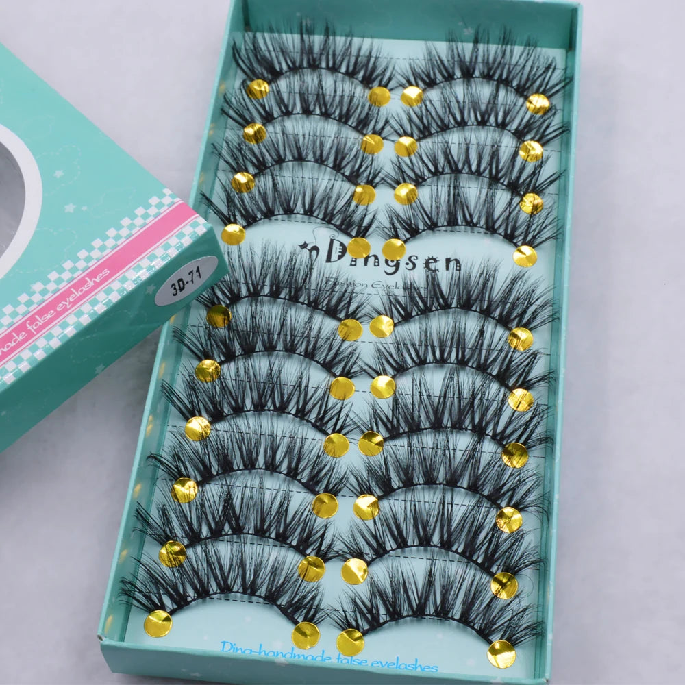 10 Pairs 3D False Eyelashes Natural