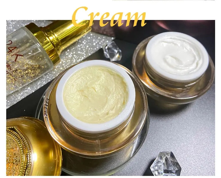 AILKE 24K Gold Skincare Set – Essence, Toner & Cream