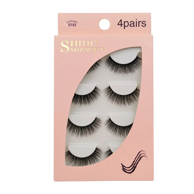 3D Mink False Eyelashes – 4 Pairs