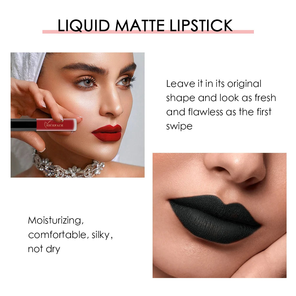 Niceface Lip Gloss – Waterproof Matte Liquid Lipstick