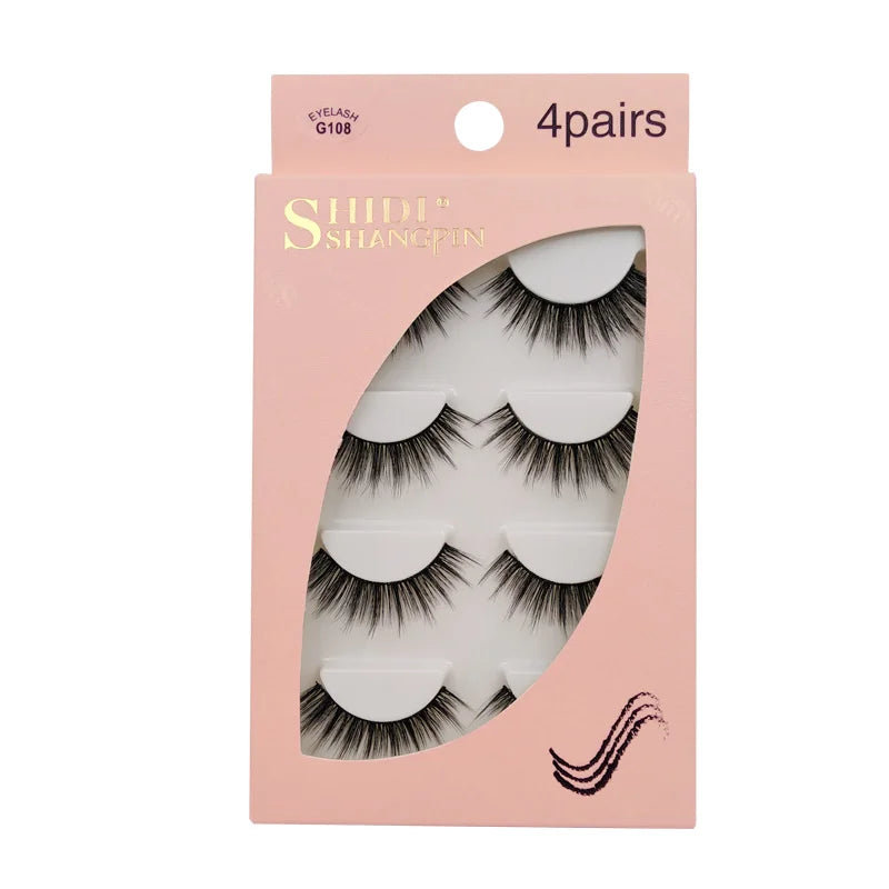 3D Mink False Eyelashes – 4 Pairs