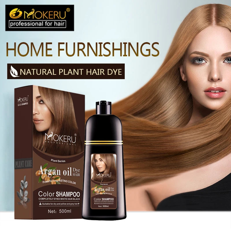 Mokeru Argan Hair Dye – Moisturizing Brown Shampoo