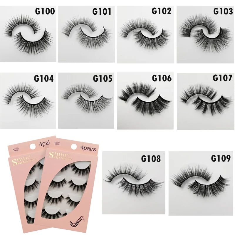 3D Mink False Eyelashes – 4 Pairs