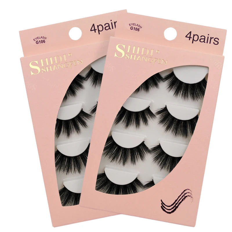 3D Mink False Eyelashes – 4 Pairs