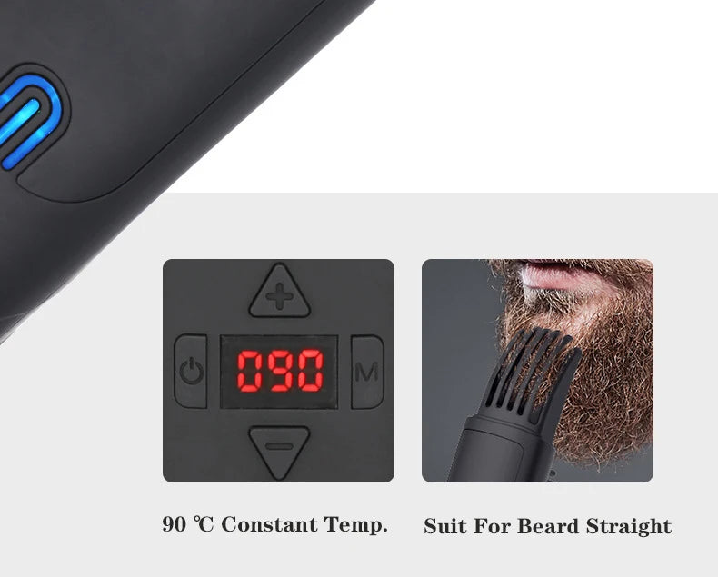 Wireless Beard Straightener Comb – Heated Styling Brush