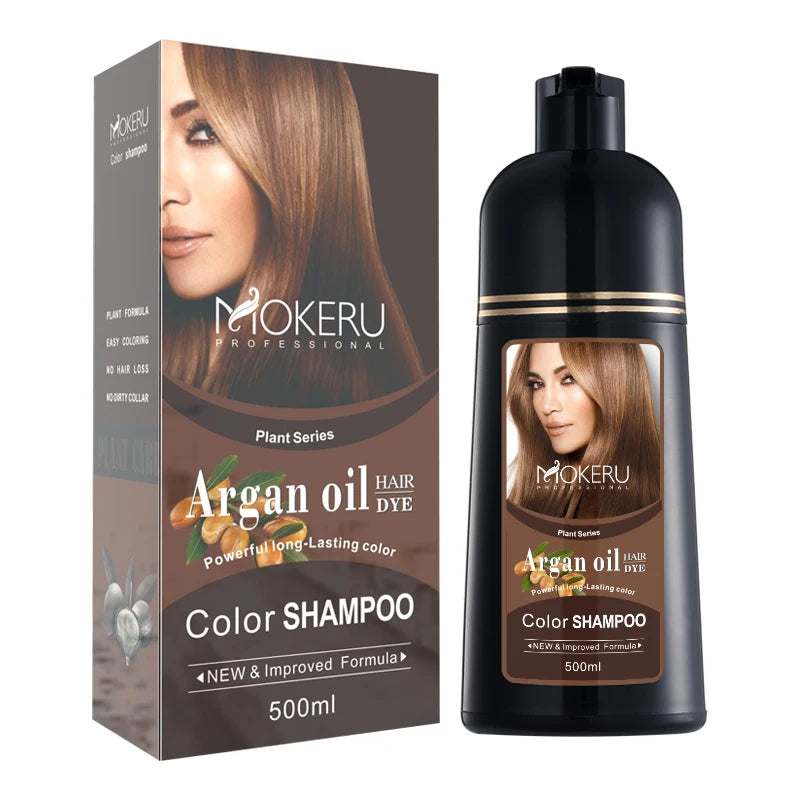 Mokeru Argan Hair Dye – Moisturizing Brown Shampoo