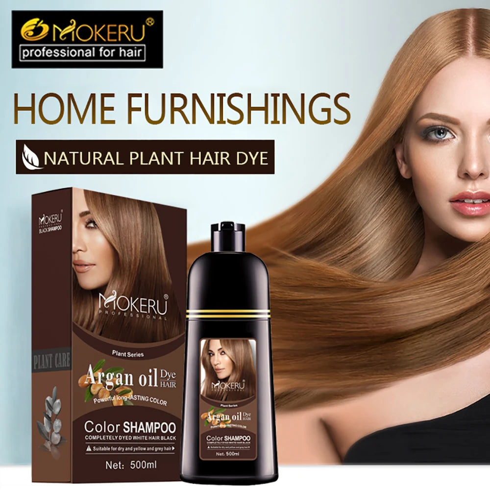 Mokeru Argan Hair Dye – Dark Brown Shampoo, 500ml