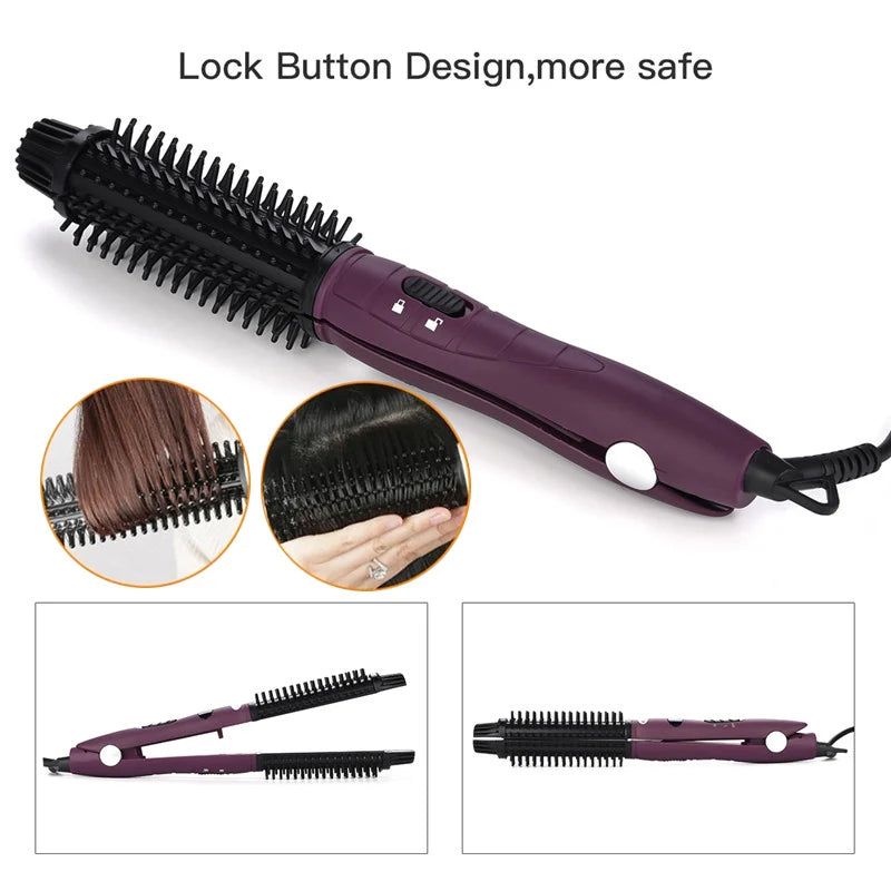 Portable 2-in-1 Hair Styler – Ceramic Straightener & Curler