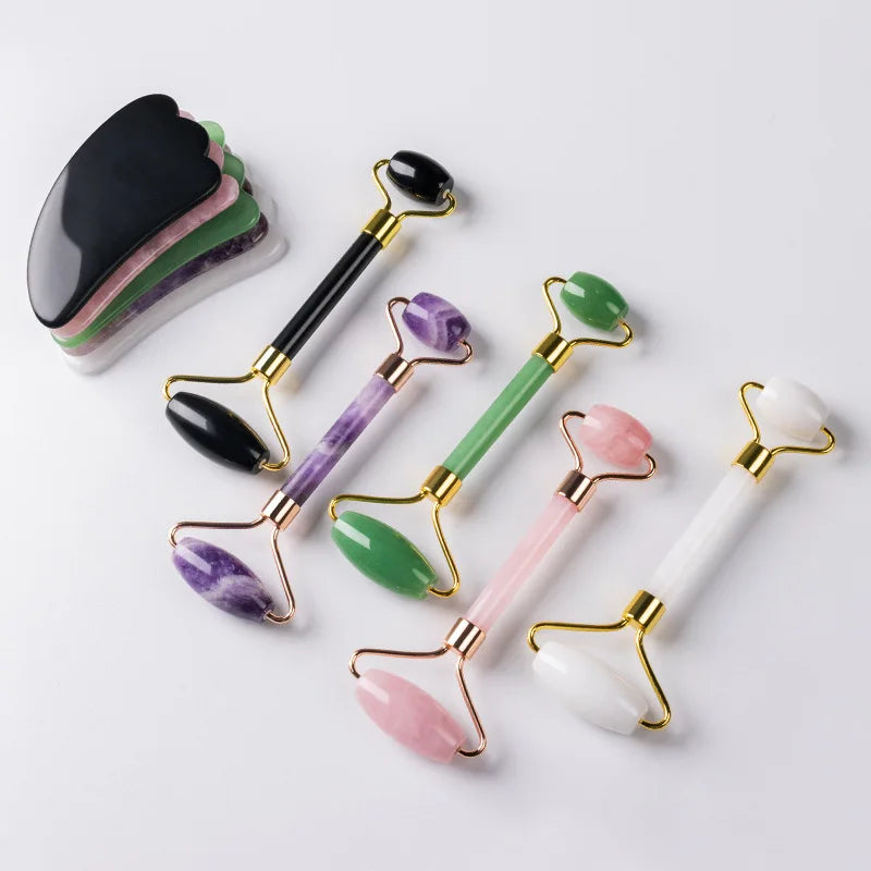 Jade Roller & Gua Sha Set – Face Lifting Massage Tools