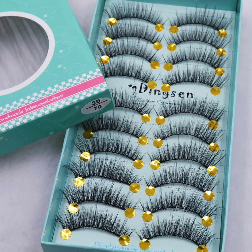 10 Pairs 3D False Eyelashes Natural