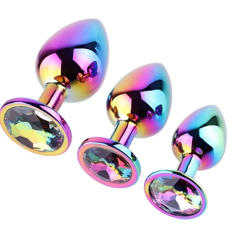 Crystal Metal Anal Beads Plug Set