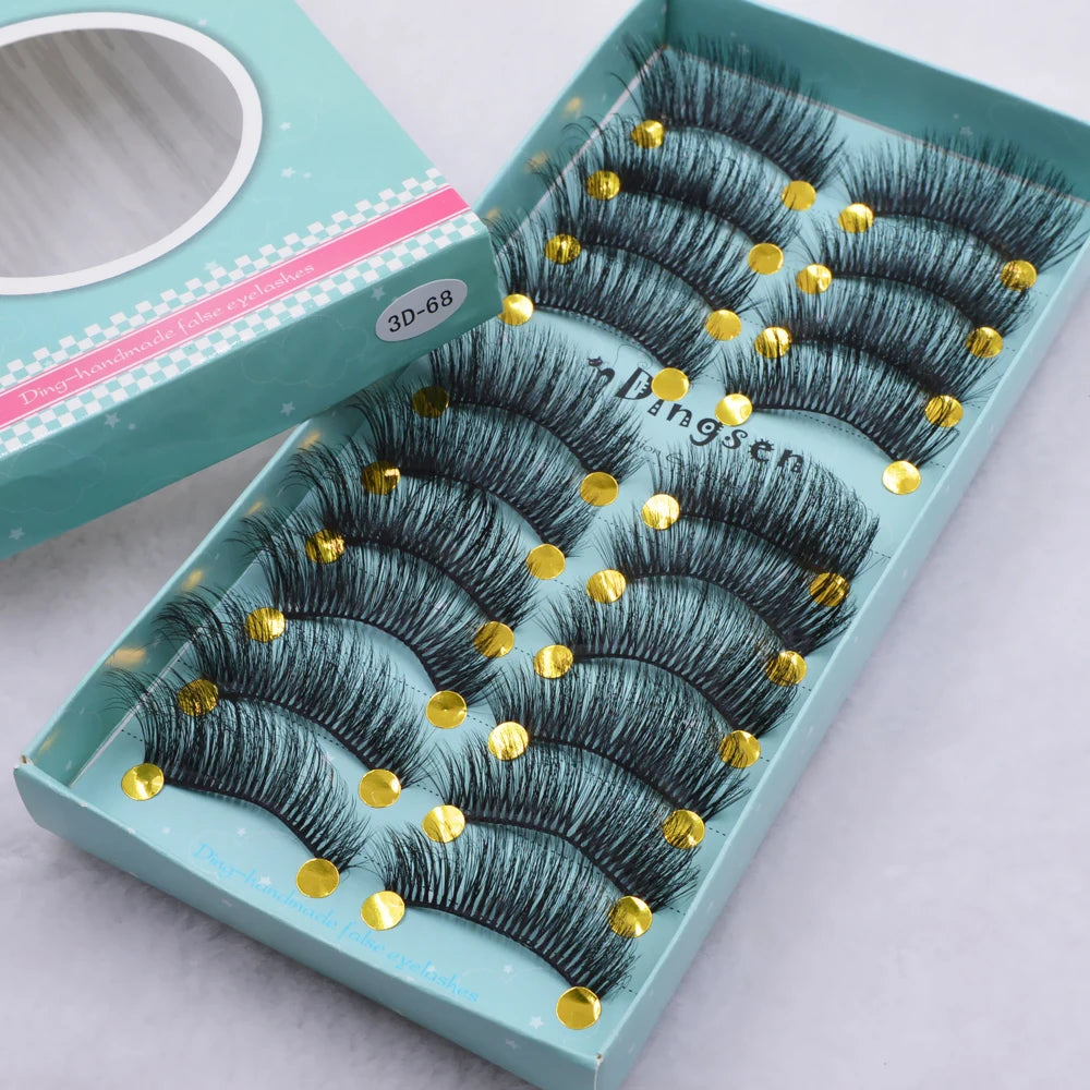 10 Pairs 3D False Eyelashes Natural