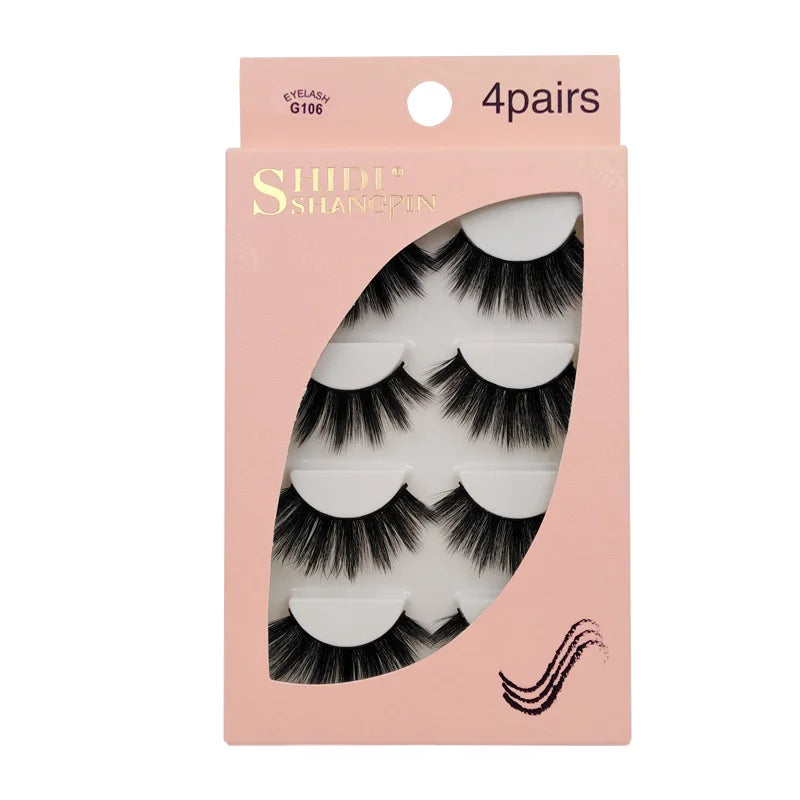 3D Mink False Eyelashes – 4 Pairs