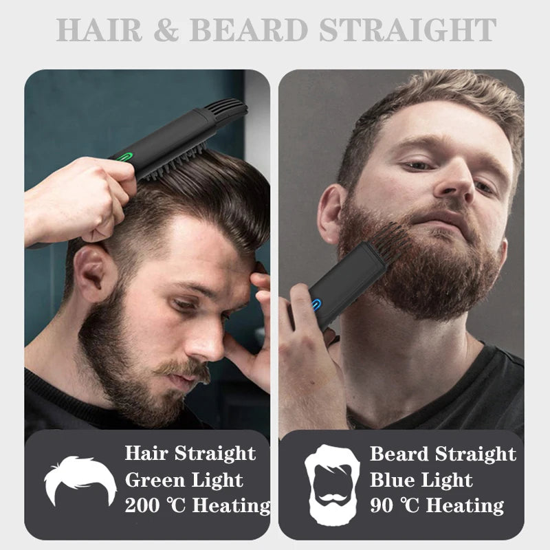 Wireless Beard Straightener Comb – Heated Styling Brush