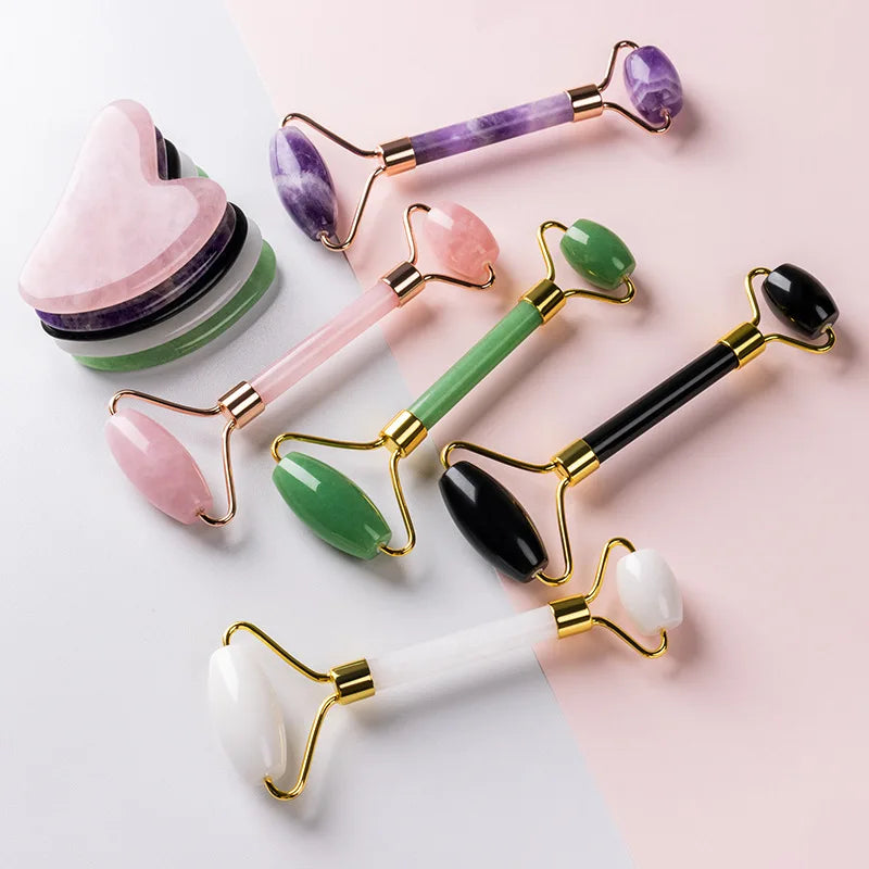 Jade Roller & Gua Sha Set – Face Lifting Massage Tools