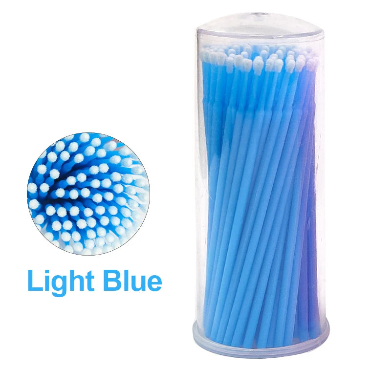 100PCS Eyelash Cleaning Swabs – Lash Extension & Glue Remover Tools